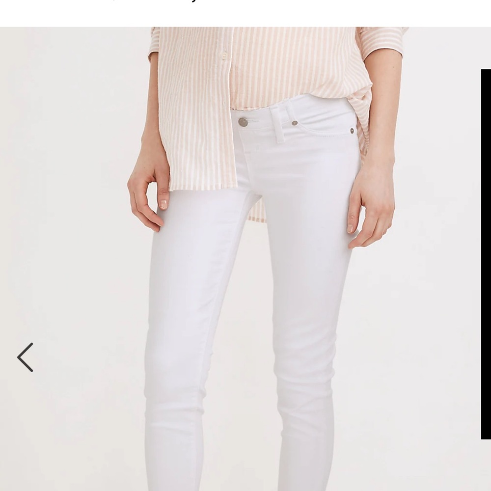Maternity Side-Panel Skinny Jeans in Pure White: Adjustable Edition 25
